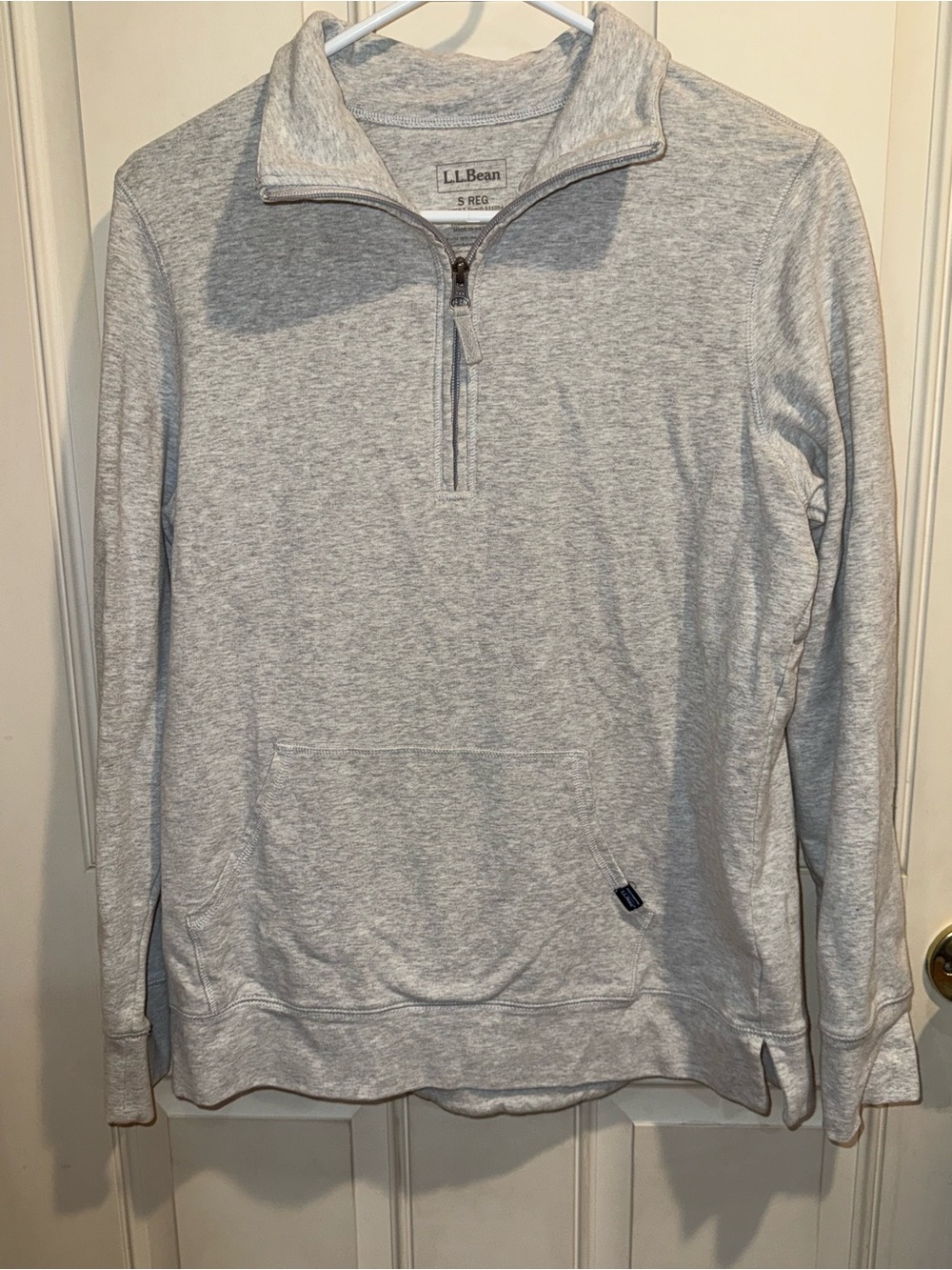 L.L. Bean Men's Light Gray Quarter-Zip Sweater